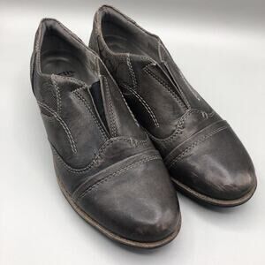 Earth Shoes Womens 9 Avani Banyan Loafers Shoes Gray Leather Slip On Flat Heel